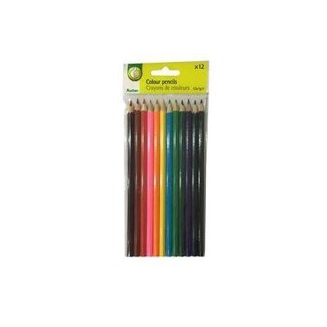 Auchan 12 crayons couleurs 18cm