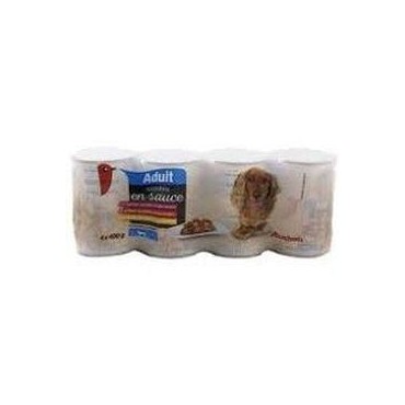 Auchan Adult mijotés en sauce à l'agneau, au boeuf & au poulet 4x400 g