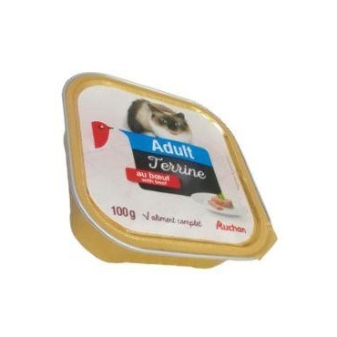 Auchan Adult terrine au boeuf pour chat barquette de 100 g