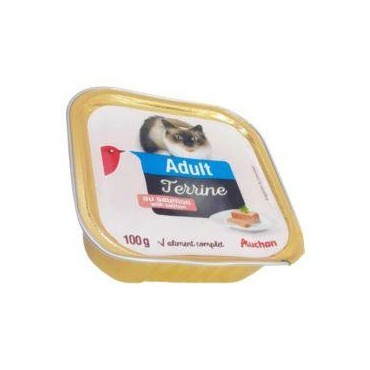 Auchan Adult terrine au saumon pour chat barquette de 100 g