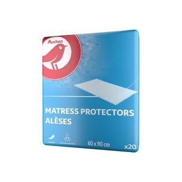 AUCHAN Alèses protège-matelas 60x90cm 20 alèses