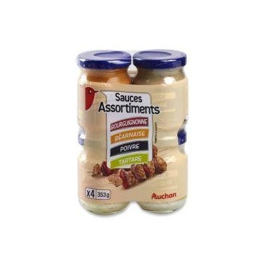 Auchan assortiment de 4 sauces condimentaires 4x90g