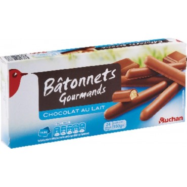 Auchan bâtonnets gourmand chocolat au lait x24