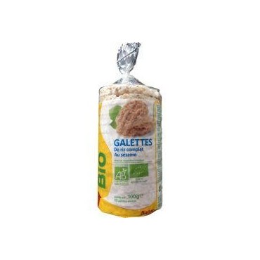 Auchan Bio galettes de riz complet au sésame 100g
