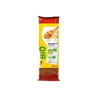 Auchan Bio spaghetti au blé entier 500g