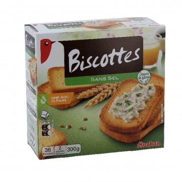 Auchan biscottes sans sel 300g