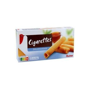 Auchan biscuits cigarettes gourmandes croustillants 180 g