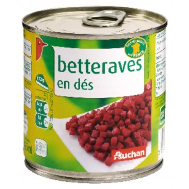 Auchan boîte de betteraves en cube 265g