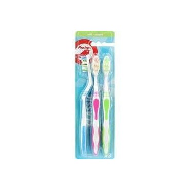 Auchan brosse à dent classic souple x3