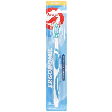 Auchan brosse à dents médium manche ergonomique