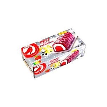AUCHAN Bûche glacée à la vanille cassis framboise 8-10 parts 538g