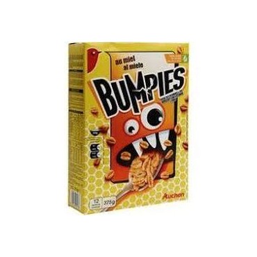 Auchan Bumpies céréales blé soufflés au miel 12 portions 375 g