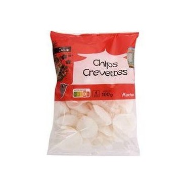 Auchan chips de manioc à la crevette sachet 100 g