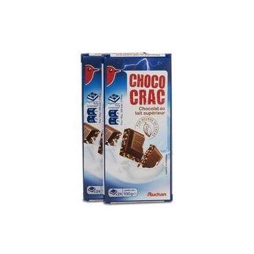 Auchan chococrac lait 100g x2