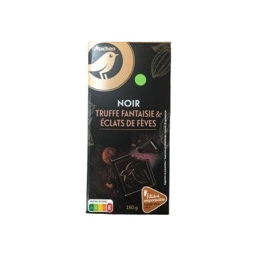 Auchan chocolat noir truffe fantaisie et éclats de fèves 150g