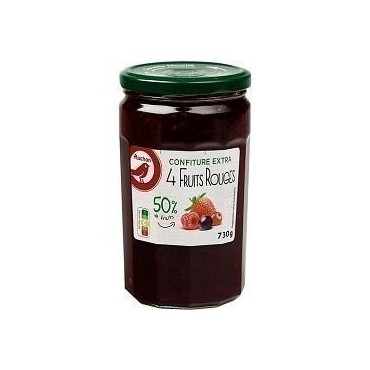 Auchan confiture extra 4 fruits rouges 730g