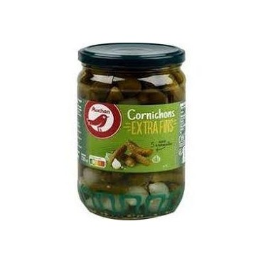 Auchan cornichons extra fins aux 5 aromates 185g