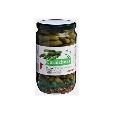 Auchan cornichons extra fins aux 5 aromates 360G