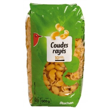 Auchan coudes rayés 500g