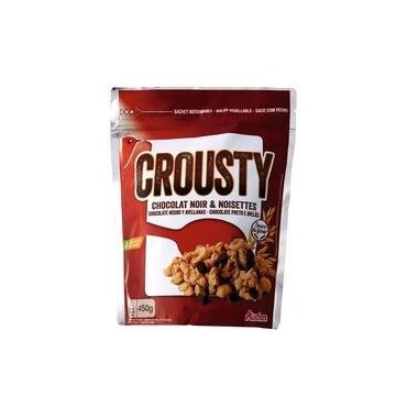 Auchan Crousty musli au chocolat noir et noisettes 450G