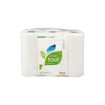 Auchan essuie-tout compact 100% recyclable x3 rouleaux