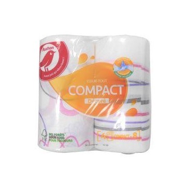 Auchan essuie-tout compact décoré x4 rouleaux
