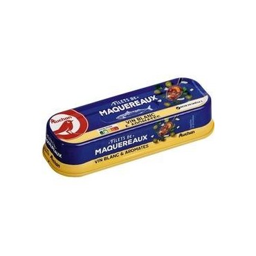 AUCHAN Filets de maquereaux marinés au muscadet et aux 5 aromates 176g
