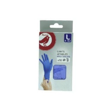 Auchan gants fin nitrile T-L x10