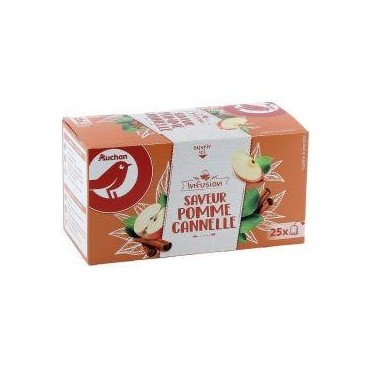 AUCHAN Infusion pomme cannelle 25 sachets 45g
