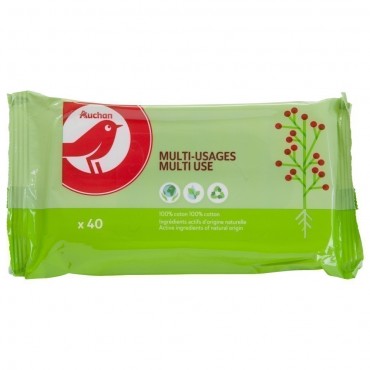 Auchan lingettes multi surface x40