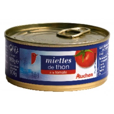 Auchan miettes de thon à la tomate 160g