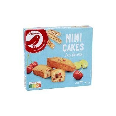 Auchan mini cakes aux fruits confits et raisins secs 300g