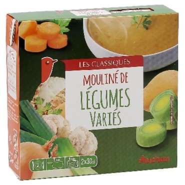Auchan mouliné de légumes variés 2x30cl