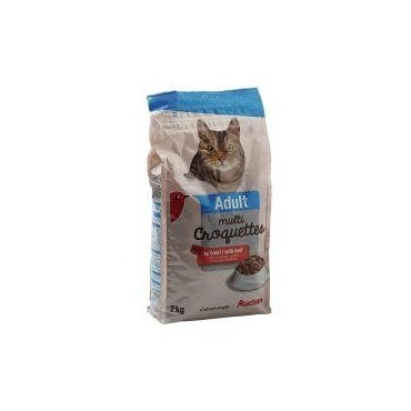 Auchan multi croquettes bœuf pour chat 2kg