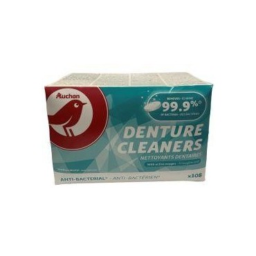 Auchan nettoyants dentaires anti-bactérien x108 comprimés 224g