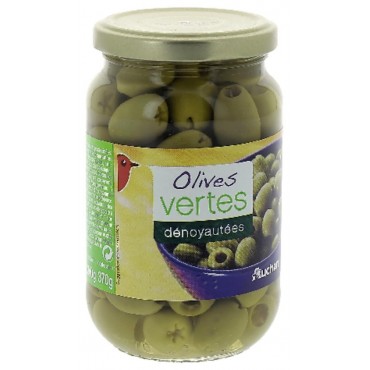 Auchan olives vertes dénoyautées 160g