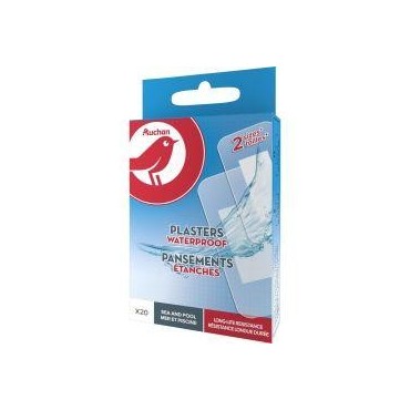 Auchan pansements plastiques transparents multi-usages x40