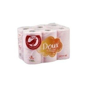 Auchan Papier Toilette Rose Maxi X12