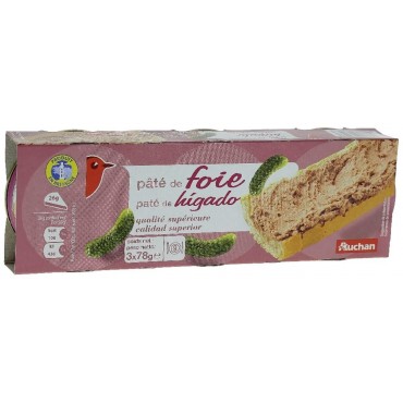 Auchan pâté de foie 3x78g