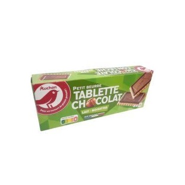 Auchan petit beurre au tablette de chocolat lait & noisettes 150 g