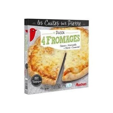 Auchan pizza les cuites sur pierre aux 4 fromages 370g