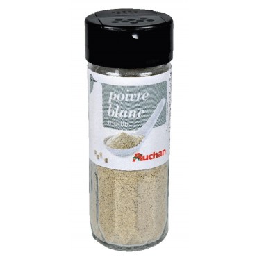 Auchan poivre blanc moulu 50g