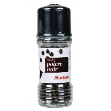 Auchan poivre noir en moulin 35g