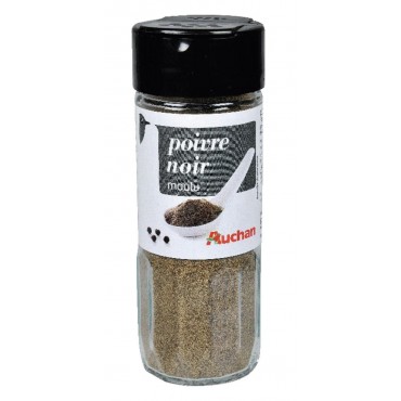 Auchan poivre noir moulu 50g