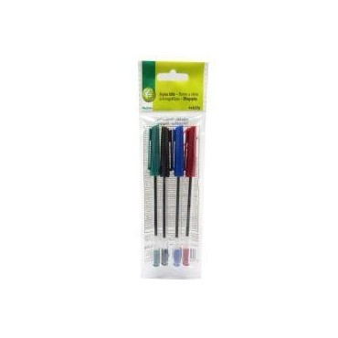 Auchan Pouce assortiment 4 stylos bille (bleu-noir-rouge-vert)