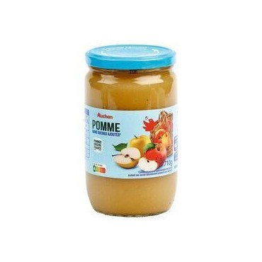 AUCHAN Purée de fruits à la pomme sans sucres ajoutés, en bocal 710g