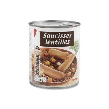 Auchan saucisses lentilles 840g