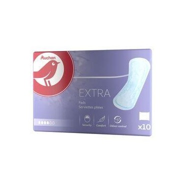 AUCHAN Serviettes pliées extra 10 serviettes