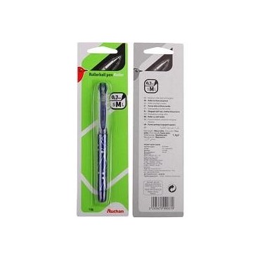 Auchan stylo roller bleu 0,7 mm