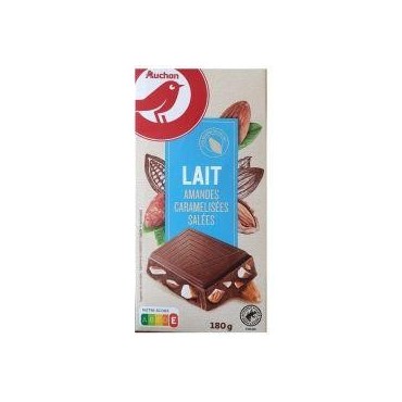 Auchan tablette chocolat au lait aux éclats d'amandes hachées...